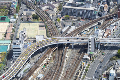 High angle view of cityscape