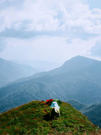 Scenic view of mountains against sky