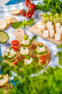 Close-up of food on table