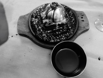 Close-up of drink served on table