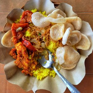 High angle view of food on table