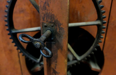 Close-up of rusty machine part