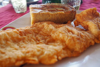 Close-up of food in plate on table