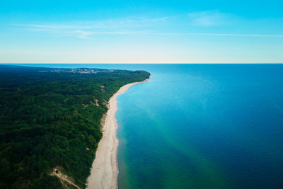 High angle view of sea against sky