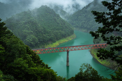 View of the northeastern stretch of the okuoi rainbow bridge, in shizuoka pref., japan.