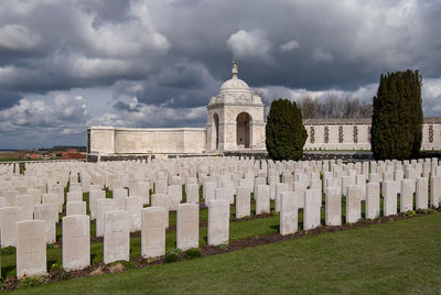 Tyne cot cemetery is located near ypres in belgium and is the largest british military cemetery 