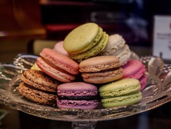 Close-up of dessert in plate on table