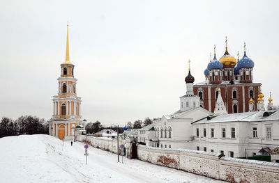 Church against sky during winter