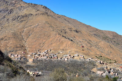 Scenic view of mountains against clear sky