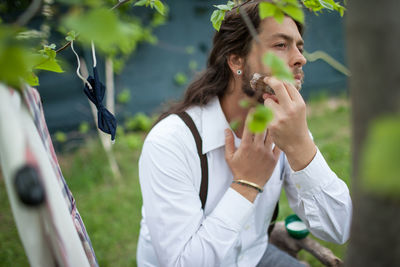 Young man outdoors