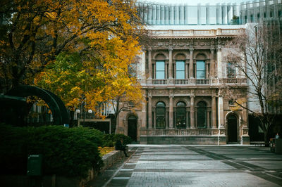 View of trees with building in background