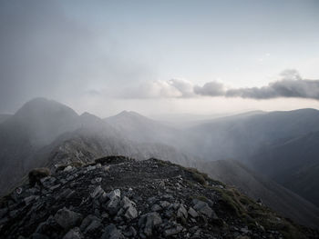 Scenic view of mountains against sky