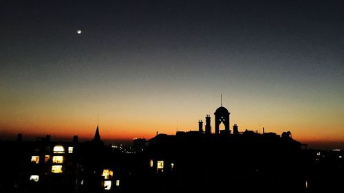 Exterior of church at sunset