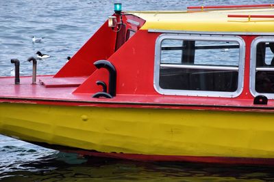 Boat moored in water