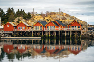 Reflection of built structures in water