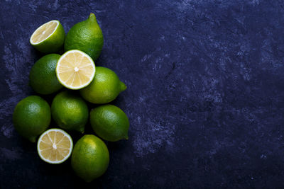 High angle view of lemons