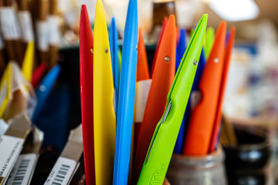 Close-up of colored pencils
