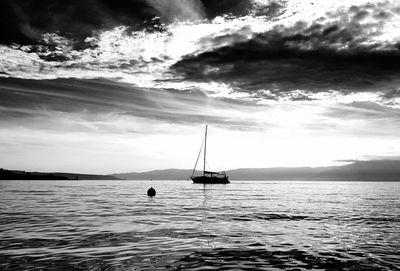 Boats sailing in sea