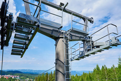 Mechanism of open cable cars lift, karpacz, poland