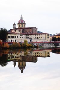 Reflection of building in water