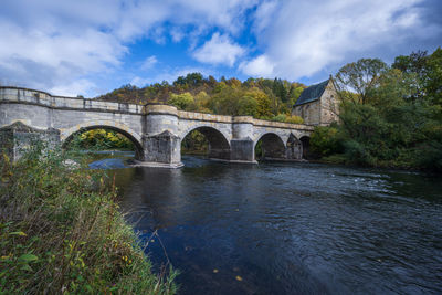 Bridge over river against sky