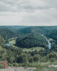 High angle view of landscape against sky