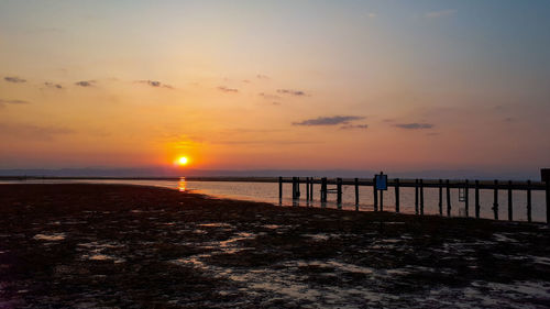 Scenic view of sea against sky during sunrise in grado, italy