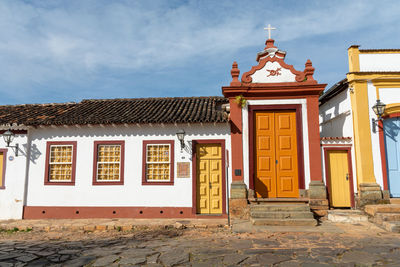 Exterior of historic building against sky