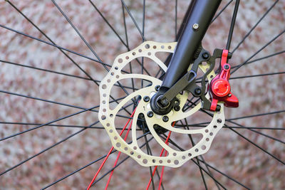 Close-up of bicycle wheel