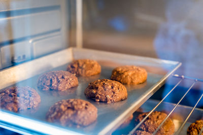 Close-up of cookies in plate