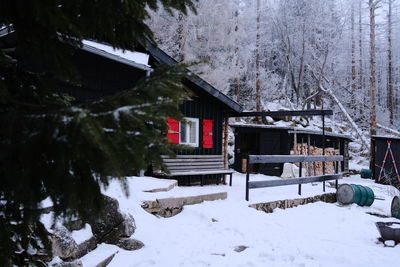 Snow covered house