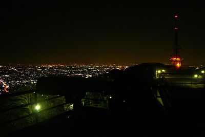 Illuminated cityscape at night