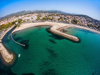 High angle view of sea