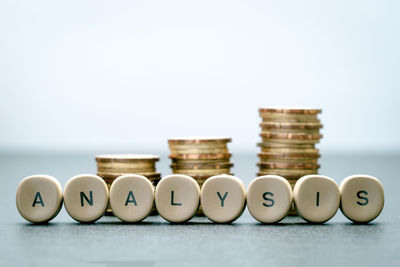 Close-up of objects over white background