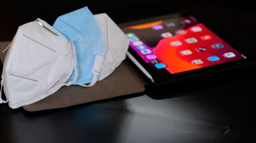 Close-up of laptop on table