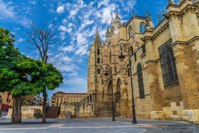 Low angle view of historic building against sky