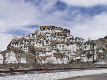 Low angle view of buildings in city