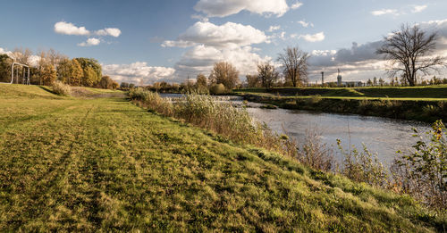 Scenic view of river against sky