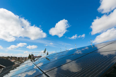 Solar panels against blue sky