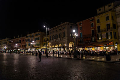 Illuminated city at night