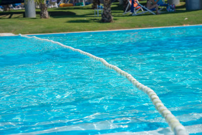 Rope in swimming pool