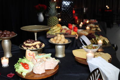 Close-up of food served on table in restaurant