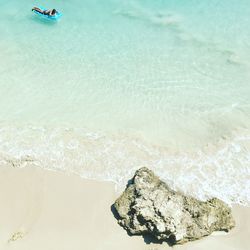 Aerial view of rocks on beach