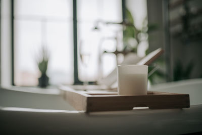 Close-up of coffee on table