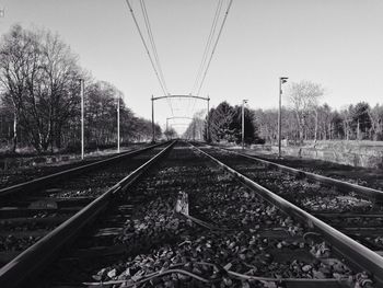 Railroad tracks on railroad track