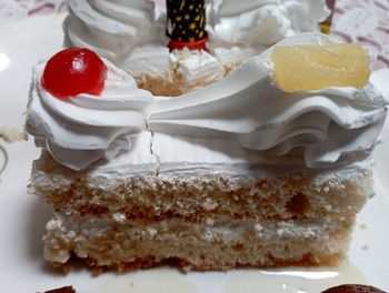 Close-up of cake in plate