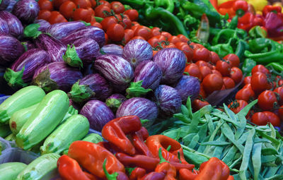 Vegetables on the market counter