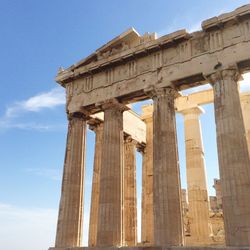 Low angle view of historic building against sky