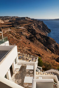 High angle view of sea against sky