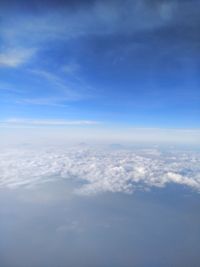 Aerial view of clouds against blue sky